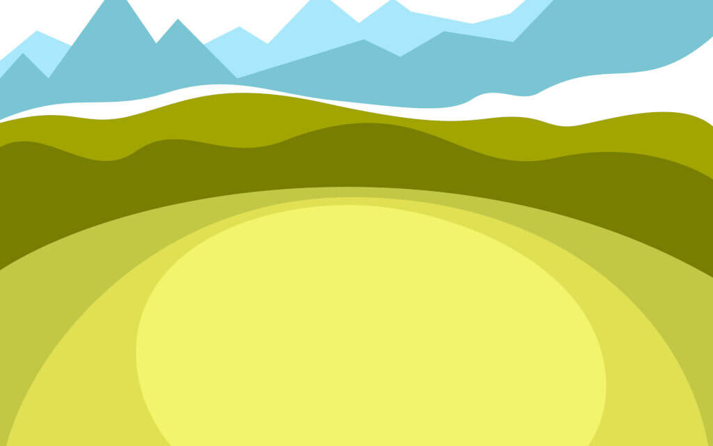 Beautiful landscape of hills and mountains vector simple illustration with place copy space for text.